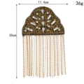 Exquisite vintage tassel shoulder epaulettes with rhinestones and beads, size 11.4x20cm. - Epaulet 9