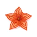 Orangene 3D Strass Blumen Applikation für Brautkleid DIY Kleidung Zubehör Handwerk. - Orange