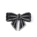 Pearl Rhinestone Bow Shoe Clip DIY Accessories Elegant Black Hair Pin Brooch - Black