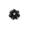 Exquisite Strass Perlen Pailletten Kristall Blume Detailaufnahme für DIY Kleidungsdeko. - 4CM Durchmesser / Schwarz