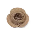 Sparkling rhinestone camellia flower brooch DIY clothing bag accessories elegant decor - 7.5x7.5cm / Khaki