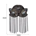Stylish rhinestone metal tassel shoulder epaulets suit costume DIY decorative patch - Style 6 Without Brooch Pin