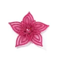 Pink rhinestone 3D flower patch apparel accessory DIY handmade wedding dress decor craft item - Rose Red