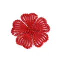 Rote Strass Blumen Schuh-Anhänger Kristall Kamelie Haarnadel DIY Bekleidung Zubehör neu - Rot