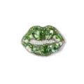 Handgemachte Perlen Lippen Aufnäher DIY Kleidung Accessoires Dekorative Stickerei Applikation - 4#Grün