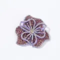 Rhinestone flower patch sparkly crystal applique for DIY clothing decorative accessories detail. - Crystal Purple