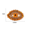 Handgemaakte strass oog patch DIY kralen applicatie kristal geborduurde badge voor kleding tas - Geel