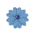 Sparkling blue rhinestone flower patch, detailed crystal shoe clip accessory for diy crafts. - Light Blue
