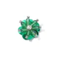 Grüner Strass Pailletten Blumenbesatz Kristall Perlen Aufnäher für DIY Kleidung Dekoration - 4CM Durchmesser / Blassgrün