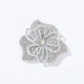 Dazzling rhinestone flower patch sparkling multi-layer crystal diy apparel accessory craft - White