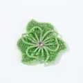 Green rhinestone flower patch DIY apparel accessory sparkling crystal applique for crafts - Light Green