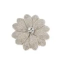 Exquisite rhinestone flower patch detail, sparkling crystal center, perfect for DIY fashion decor. - White Diamond Light Gold Base