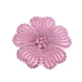 Close-up detail of sparkling pink rhinestone flower accessory, brilliant crystal craftsmanship. - Pink