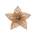 Exquisite 3D rhinestone flower patch detail, sparkling crystal applique for DIY crafts and dresses. - Dark Brown
