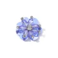 Nahaufnahme von blauem Kristall Strass Pailletten Blumen Kleidungszubehör, Handarbeit. - 4CM Durchmesser / Dunkelblau