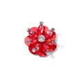 Roter Strass Perlen Pailletten Kristall Blume Kleidungszubehör, filigrane DIY Handwerk Detail. - 4CM Durchmesser / Rot