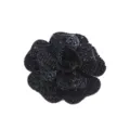 Black rhinestone camellia flower accessory DIY sparkling crystal brooch garment shoe decor part. - 6cm / Black
