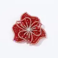 Roter Strass 3D Blumen Aufnaeher DIY Bekleidung Dekoration glitzernde Applikation Zubehoer - Knallrot