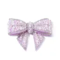 Purple pearl rhinestone bow shoe clip detail, sparkling crystal DIY decorative accessory. - Light Purple