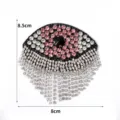 Boze oog strass kralen patch 3D DIY kleding accessoires voor hoed en tas 8,5x8cm - Maat 9