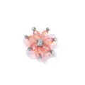 Detailansicht von handgefertigten rosa Kristall Strass Pailletten Blumen Aufnäher für DIY. - 4CM Durchmesser / Lotosrosa