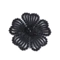 Black rhinestone flower accessory, sparkling crystal applique for shoes, hairpins and apparel. - Black