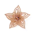 Champagne rhinestone 3D flower patch applique for wedding dress DIY accessories decor - Champagne