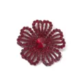 Rode Strass Bloem Patch DIY Handgemaakte 3D Roos Applicatie voor Kleding Accessoires - Wijnrood