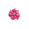 Strass Kristall Blume Kleidungszubehör für Dekoration DIY Handwerk handgemachte Artikel. - 4CM Durchmesser / Fuchsia