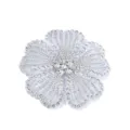 Sparkling rhinestone camellia flower accessory for shoes, hair clips, and garments. - Silver