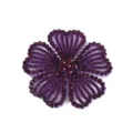 Sparkling purple rhinestone flower patch apparel accessory DIY shoe clip decor craft element - Deep purple