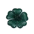 Green rhinestone flower patch sparkling crystal camellia shoe clip clothing accessory - Dark Green