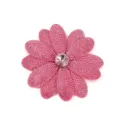 Beautiful pink rhinestone flower patch DIY clothing shoe brooch accessory sparkling crystal. - Pink