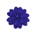 Blue rhinestone flower shoe clip patch sparkly crystal DIY garment accessory detail view - Dark Blue