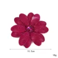 Full rhinestone flower brooch patch, sparkly fuchsia crystal diy clothing accessories 10.5cm - Rose Red
