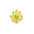 Gelbes Kristall Strass Blumen Bekleidungszubehoer Detail mit glitzernden Perlen und Steinen. - 4CM Durchmesser / Gelb