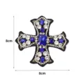 Handgemachte Strass Kreuz Aufnäher DIY Kleidung Zubehör bestickte Applikation 8x8cm - Stil 2 / Blau
