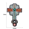 Strass Kreuz Aufnäher perlenbesetzt DIY Kleidung Zubehör Detailansicht glänzende Kristalle. - Stil 4