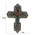 Detailansicht handgemachter Perlen-Kreuz-Strass-Aufnäher, DIY Bekleidungs-Accessoire. - Stil 5