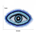 Handgemachte Perlen Böser Blick Flicken für Kleidung Taschen Schuhe DIY Deko Zubehör 5x8.5cm - Schweres Handwerk Blaues Auge