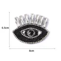 Exquisiter Strass-Böser-Blick-Aufnäher, glitzernde Kristallperlen-Applikation für DIY-Kleidung. - Langes Strass Auge