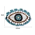 Handgemachte perlenbestickte böser blick aufnäher strass applikation für kleidung taschen - Blaues Strass Auge