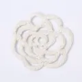 Weisse perlen besetzte kamelie blume aufnaeher handgemachte DIY kleidung zubehoer deko - Perlen-Stil / S / Gebrochenes Weiß