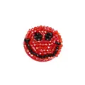 Handgemachte perlenbesetzte smiley aufnäher rote kristall applikationen für kleidung diy - S / Rot