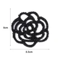 Handgemachte Schwarze Perlen Kamelie Blumen Patch DIY Kleidung Zubehör 8x8.5cm - Perlen-Stil / L / Schwarz
