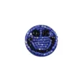 Handmade beaded smiley face crystal patch, sparkling DIY apparel clothing accessory. - S / Blue