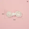 Handcrafted pearl Chinese frog button, traditional clothing accessory, white fabric knot. - Style 5