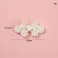 Handmade pearl Chinese frog button detail shot, white beaded clothing accessory for cheongsam. - Style 4