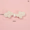 Handmade pearl Chinese frog button detail shot, white decorative clothing accessory 6.8cm - Style 1