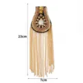 Gold fringe epaulet metal shoulder chain badge for suit gown party DIY costume accessory. - Style 9 Without Brooch Pin